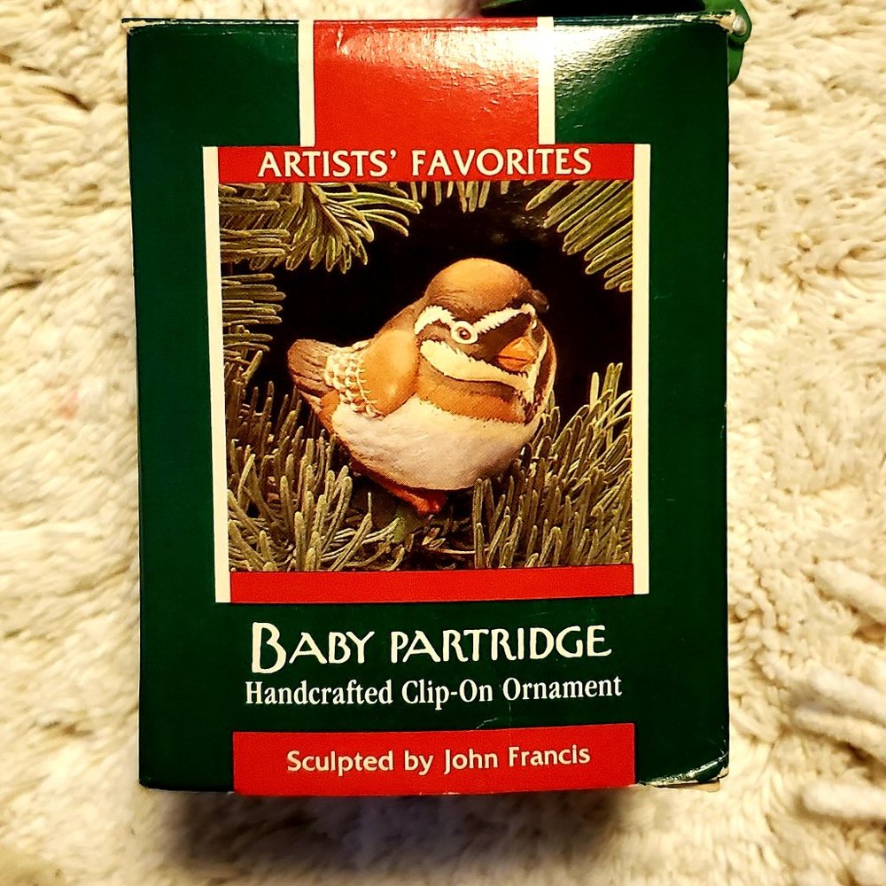 1989 Hallmark Keepsake Baby Partridge Bird By John Francis Ornament